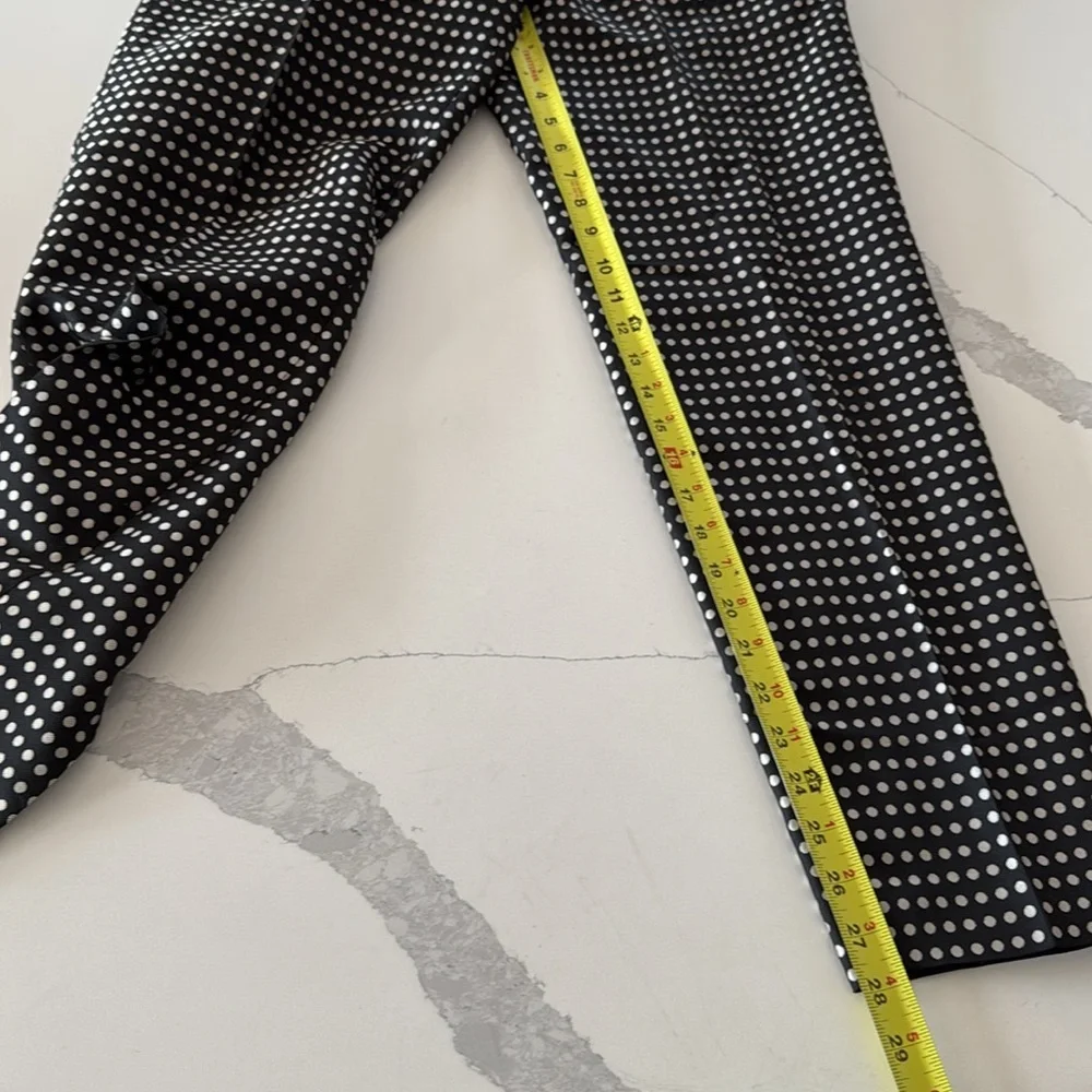 KATE SPADE NY Avery Crop Dress Career Trouser Pants Black Polka Dot Womens 4 NEW